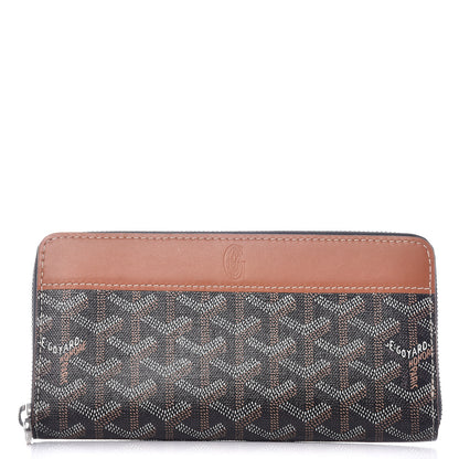 Goyard Goyardine Matignon Zip Around GM Wallet Black Gold 1 of 10