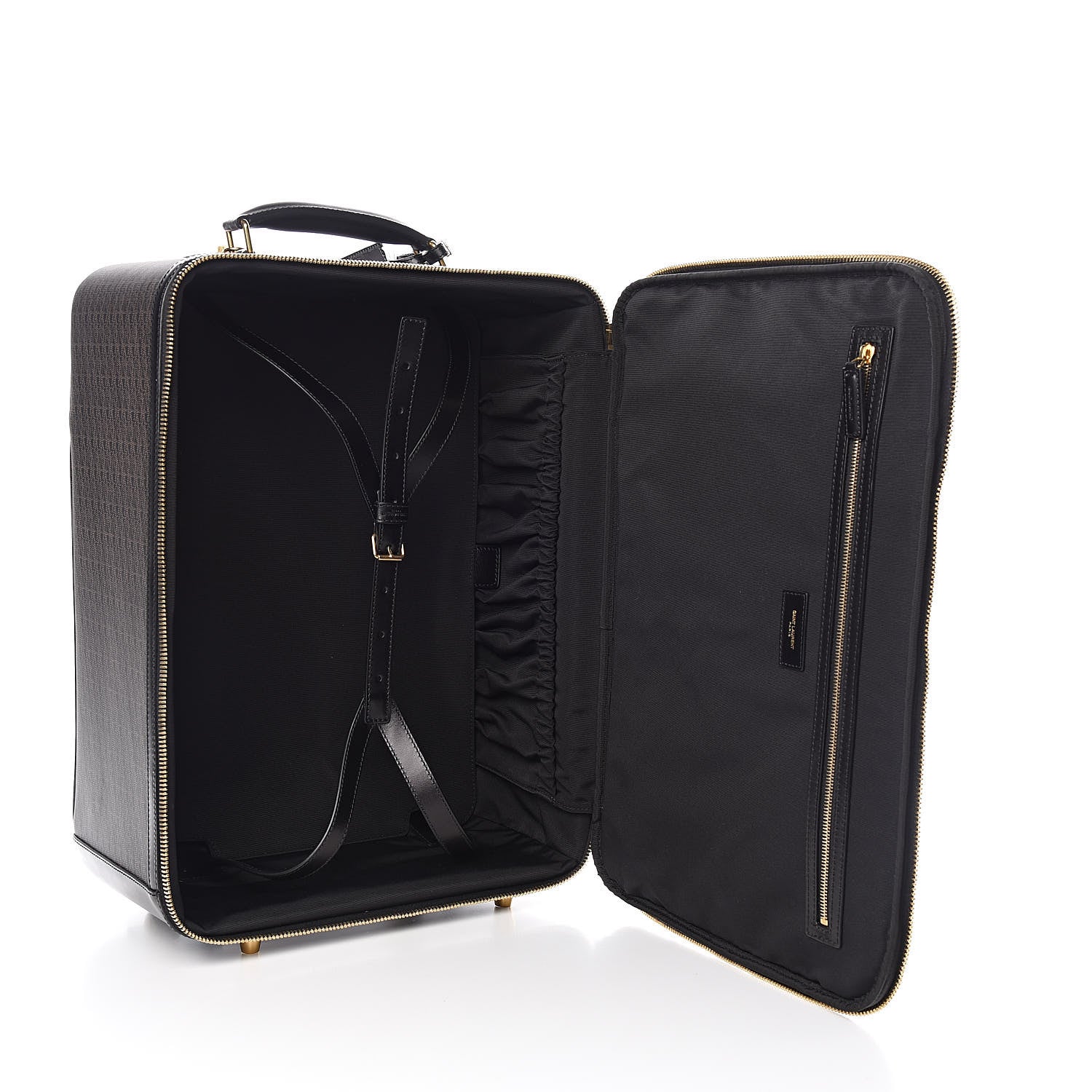 Saint Laurent Toile Classic Monogram Travel Trolley Suitcase Black 7 of 9
