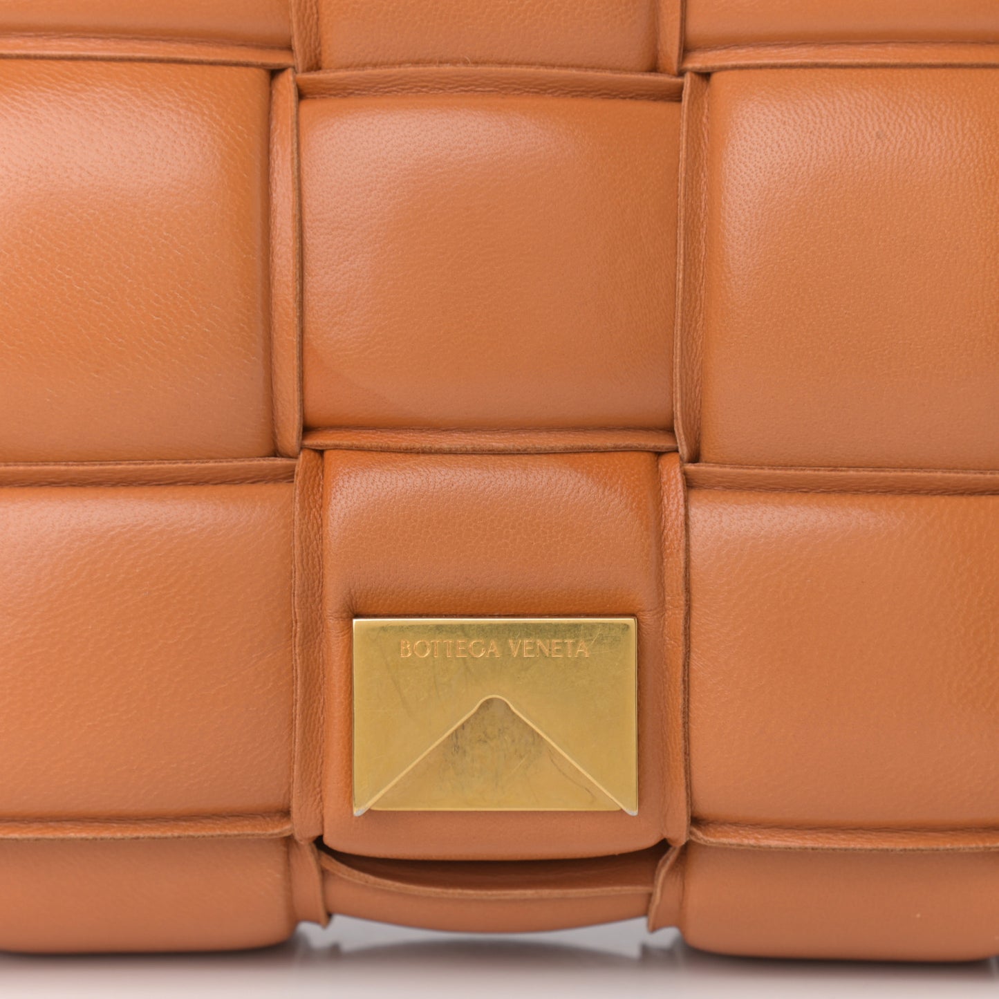Nappa Maxi Intreccio Padded Cassette Crossbody Bag Clay