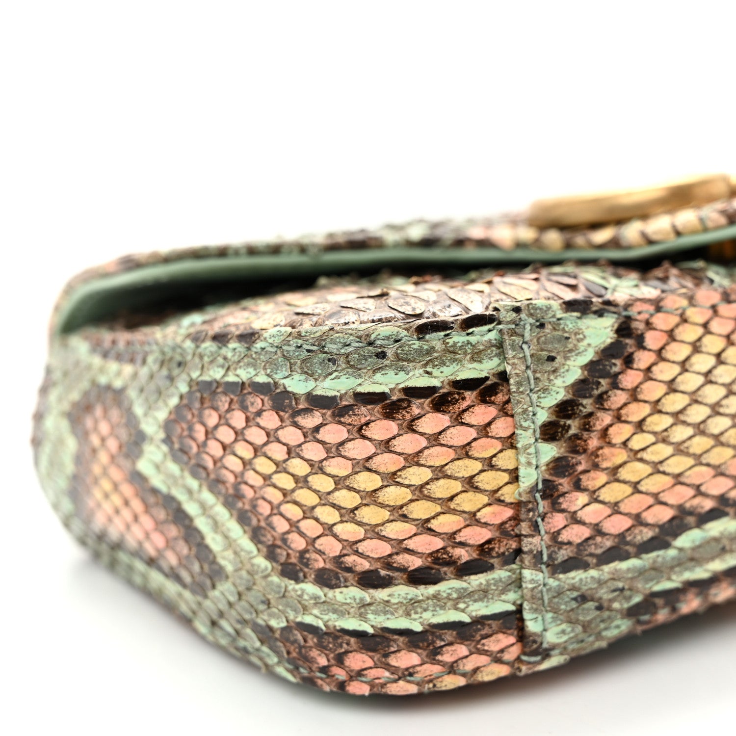 Gucci Snakeskin Matelasse GG Marmont Chain Belt Bag 9 of 11