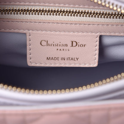 Christian Dior Lambskin Cannage Medium Tri-Color Lady Dior Rose Pale 6 of 9