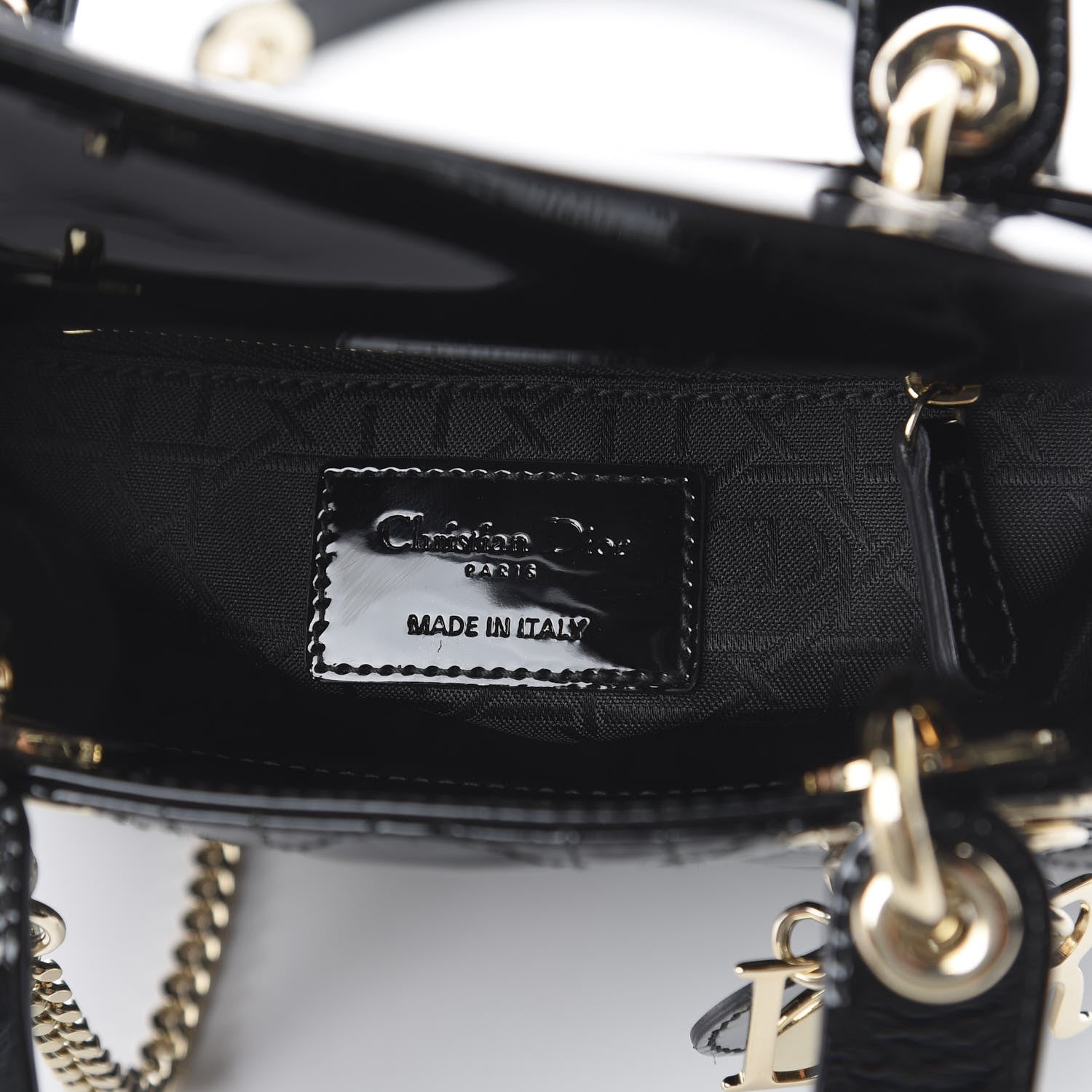 Christian Dior Patent Cannage Mini Lady Dior Black 7 of 8