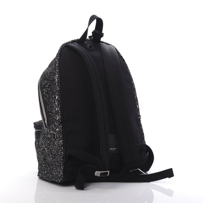Saint Laurent Glitter Canvas City Backpack Gunmetal 2 of 8