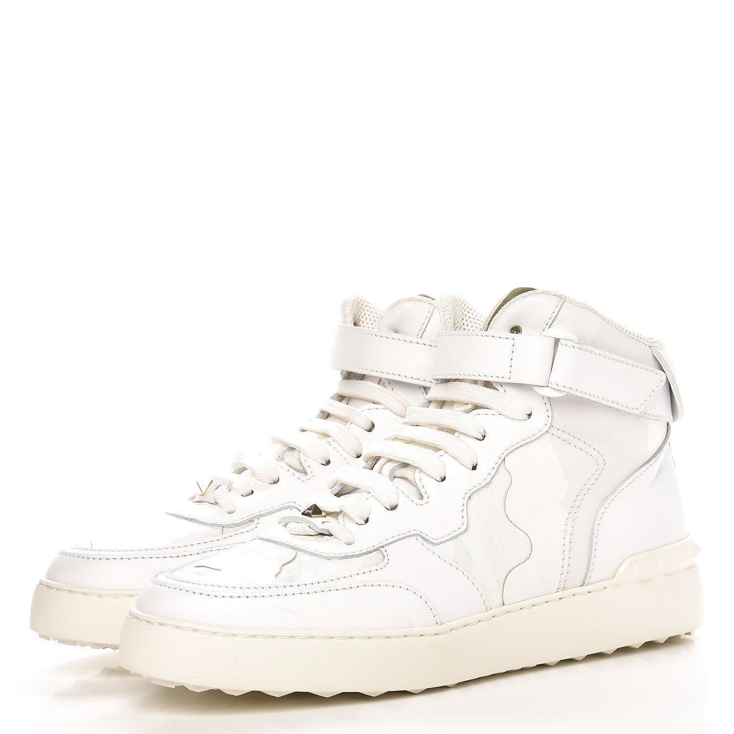 Valentino Garavani Calfskin Rockstud High Top Sneakers 39.5 White 2 of 11