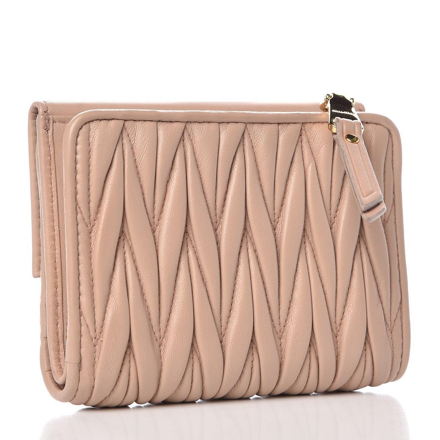 Nappa Matelasse Flap Wallet Cammeo