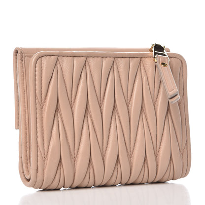 Miu Miu Nappa Matelasse Flap Wallet Cammeo 3 of 8