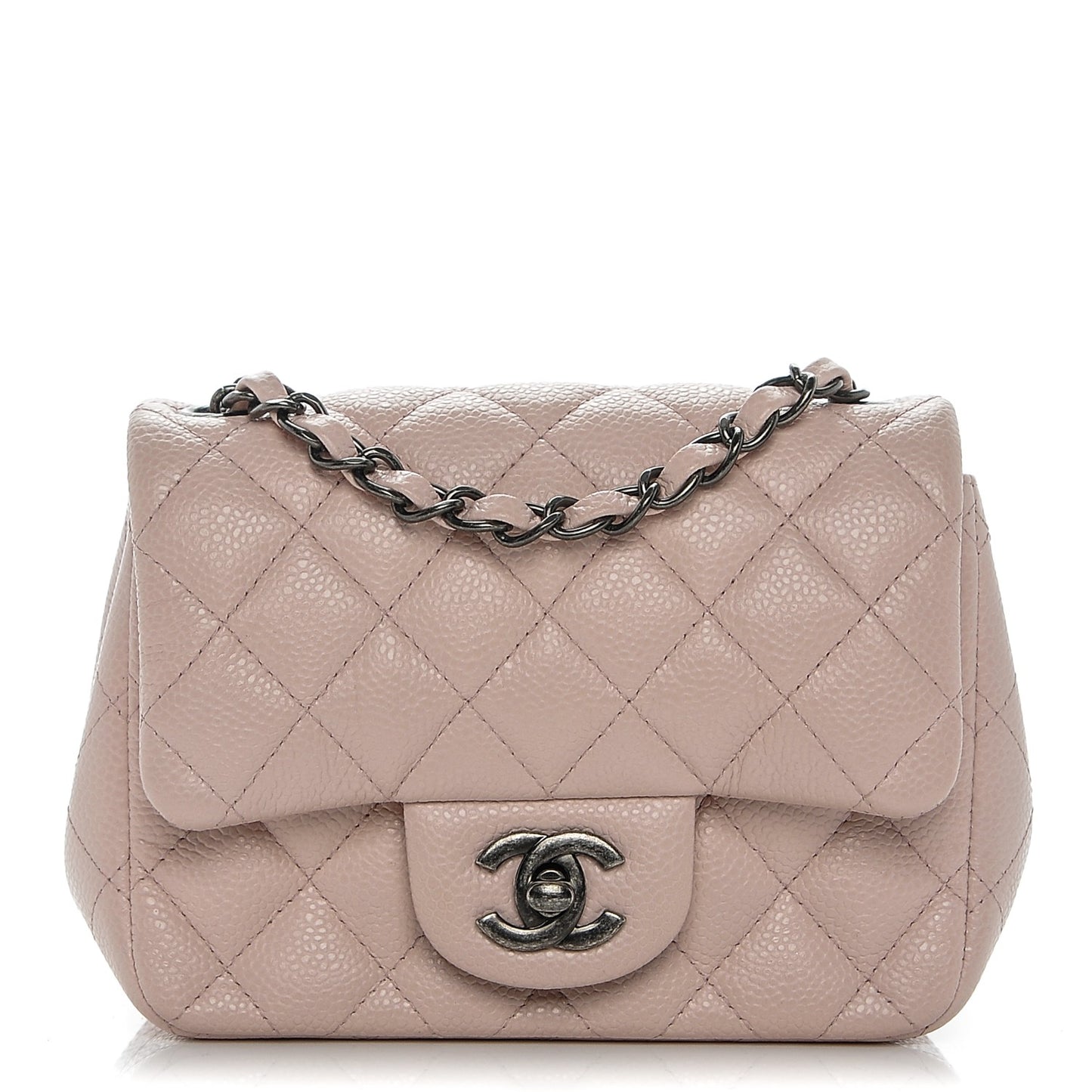Caviar Quilted Mini Square Flap Pink