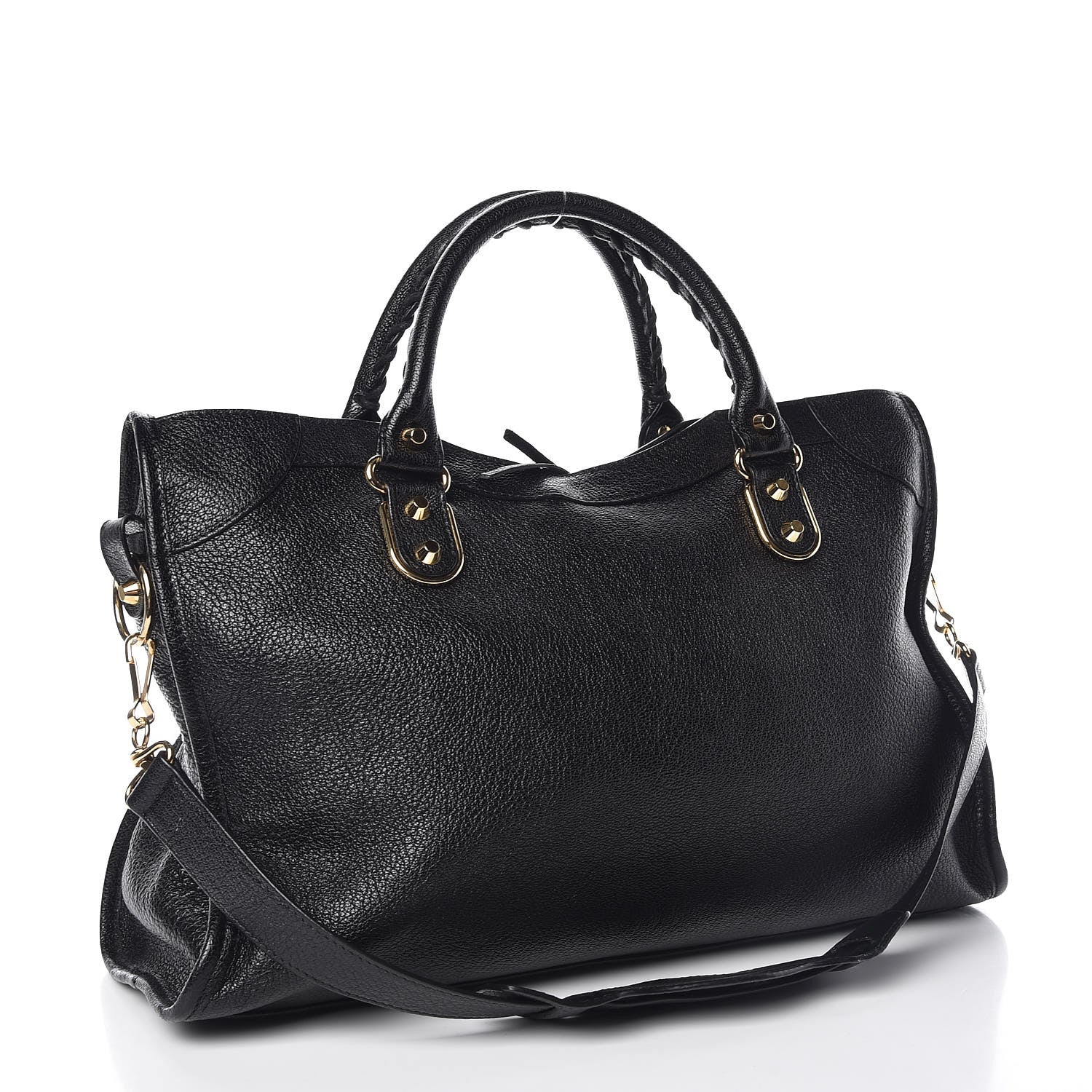Balenciaga Chevre Gold Metallic Edge Hardware City Black 4 of 10