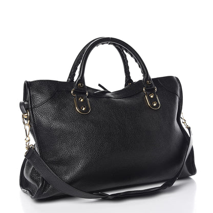 Balenciaga Chevre Gold Metallic Edge Hardware City Black 4 of 10