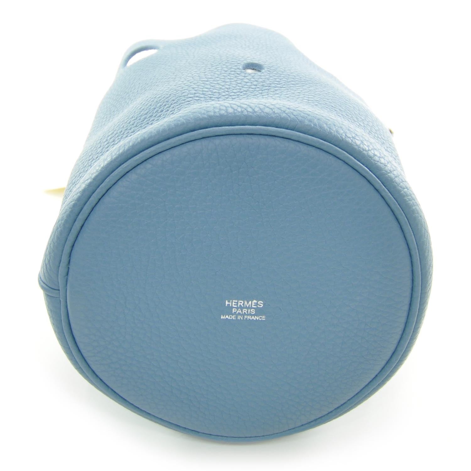 Hermes Taurillon Clemence Mangeoire Rope Bag Blue Jean 4 of 8