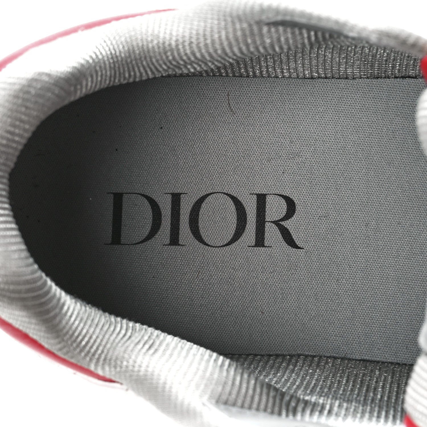 Christian Dior Smooth Calfskin Oblique Galaxy Perforated Mens B27 Low Top Sneakers 40 White Red 7 of 9