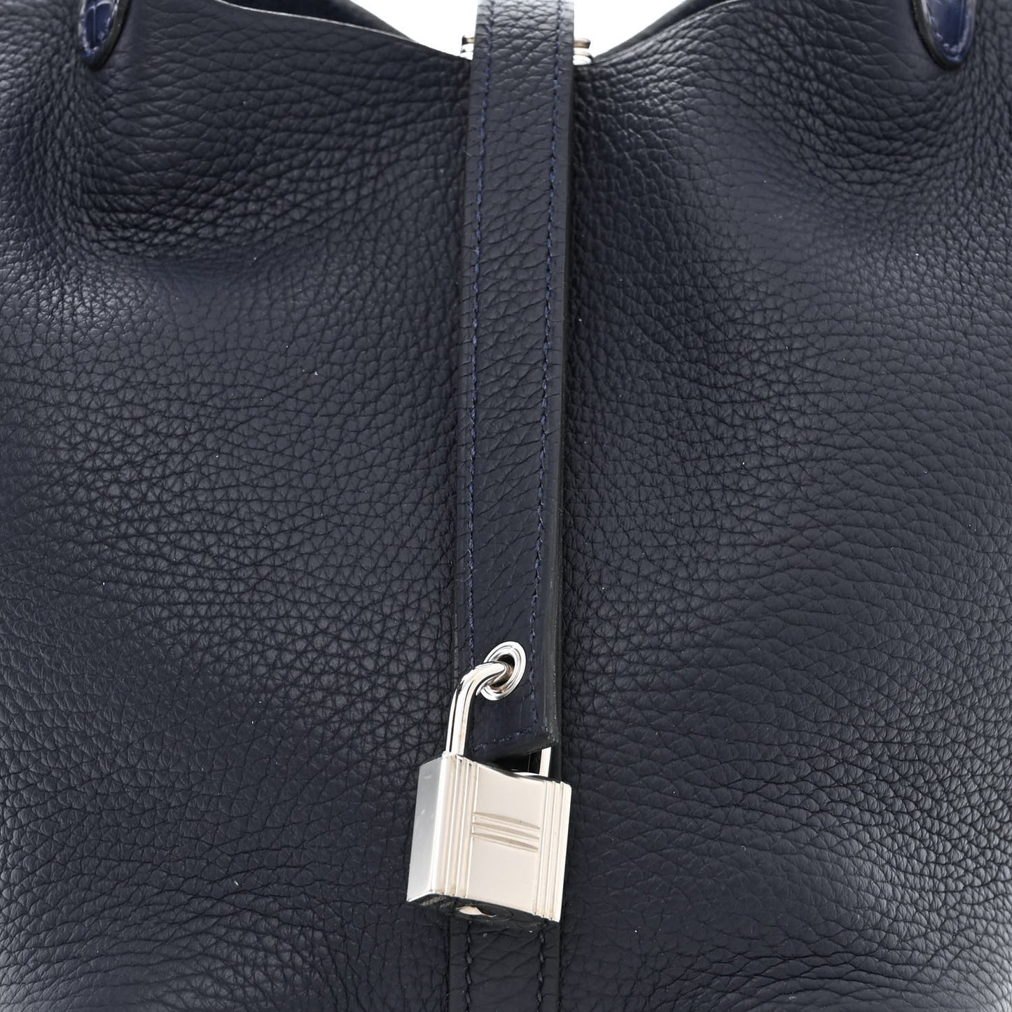 Taurillon Clemence Matte Alligator Picotin Lock Touch 22 Bleu Nuit