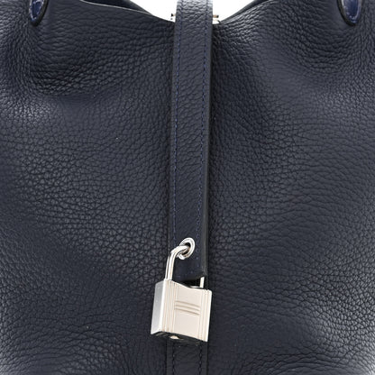 Hermes Taurillon Clemence Matte Alligator Picotin Lock Touch 22 Bleu Nuit 8 of 11
