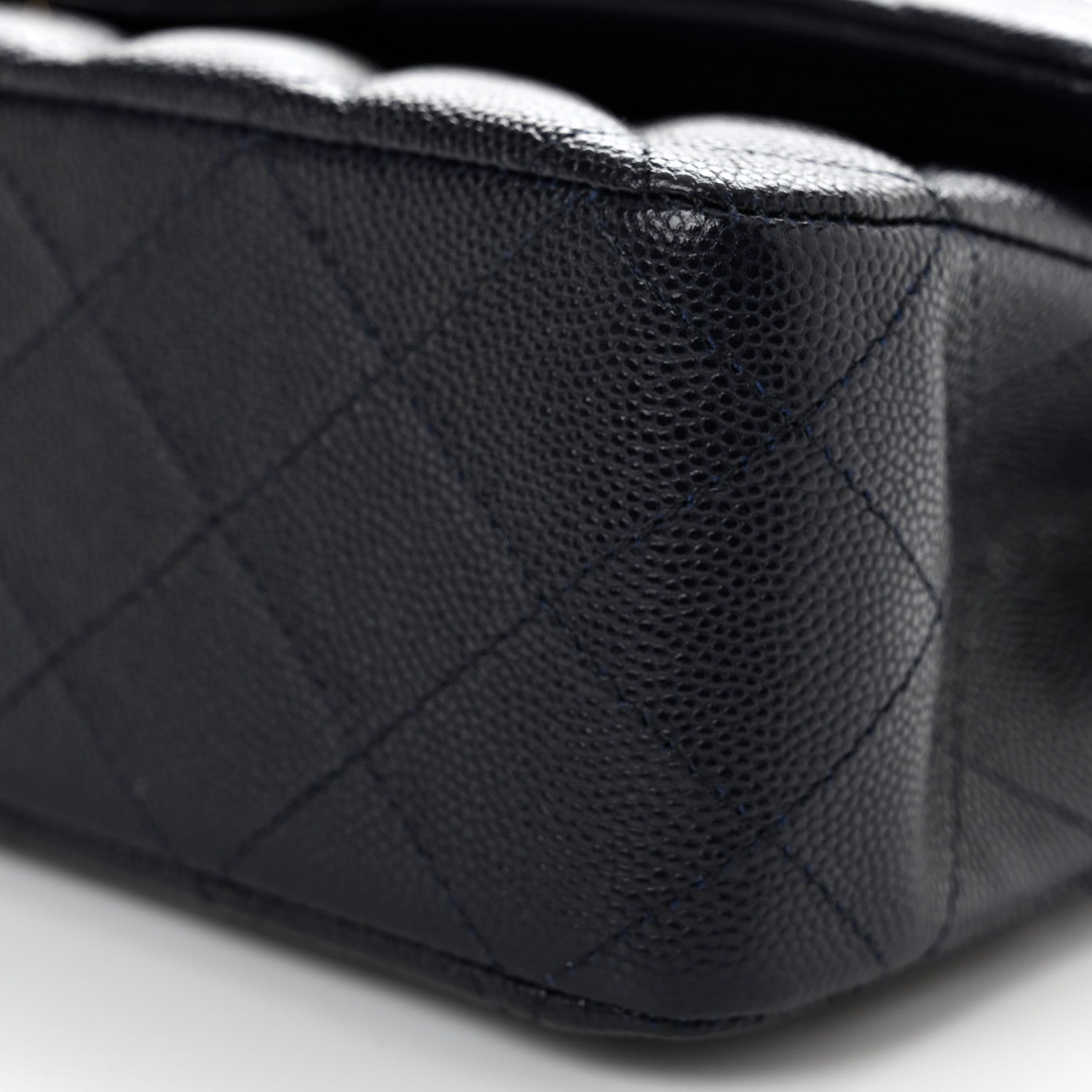 Chanel Caviar Quilted Medium Double Flap Dark Blue 10 of 10