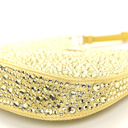 Prada Satin Crystal Cleo Adjustable Strap Shoulder Bag Ananas 10 of 10
