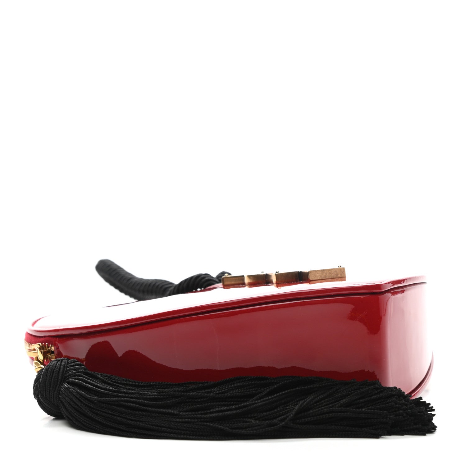 Saint Laurent Patent Sac Coeur Heart Shaped Clutch Red 4 of 11