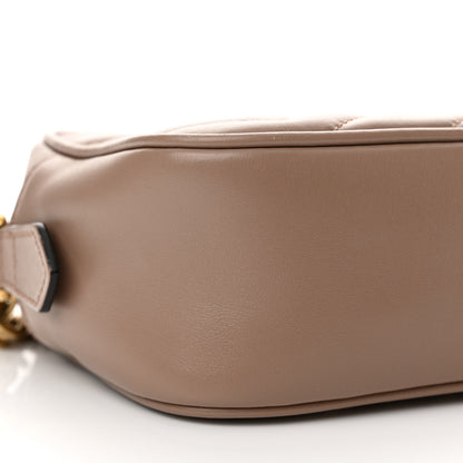 Gucci Calfskin Matelasse Mini GG Marmont Chain Shoulder Bag Porcelain Rose 9 of 17