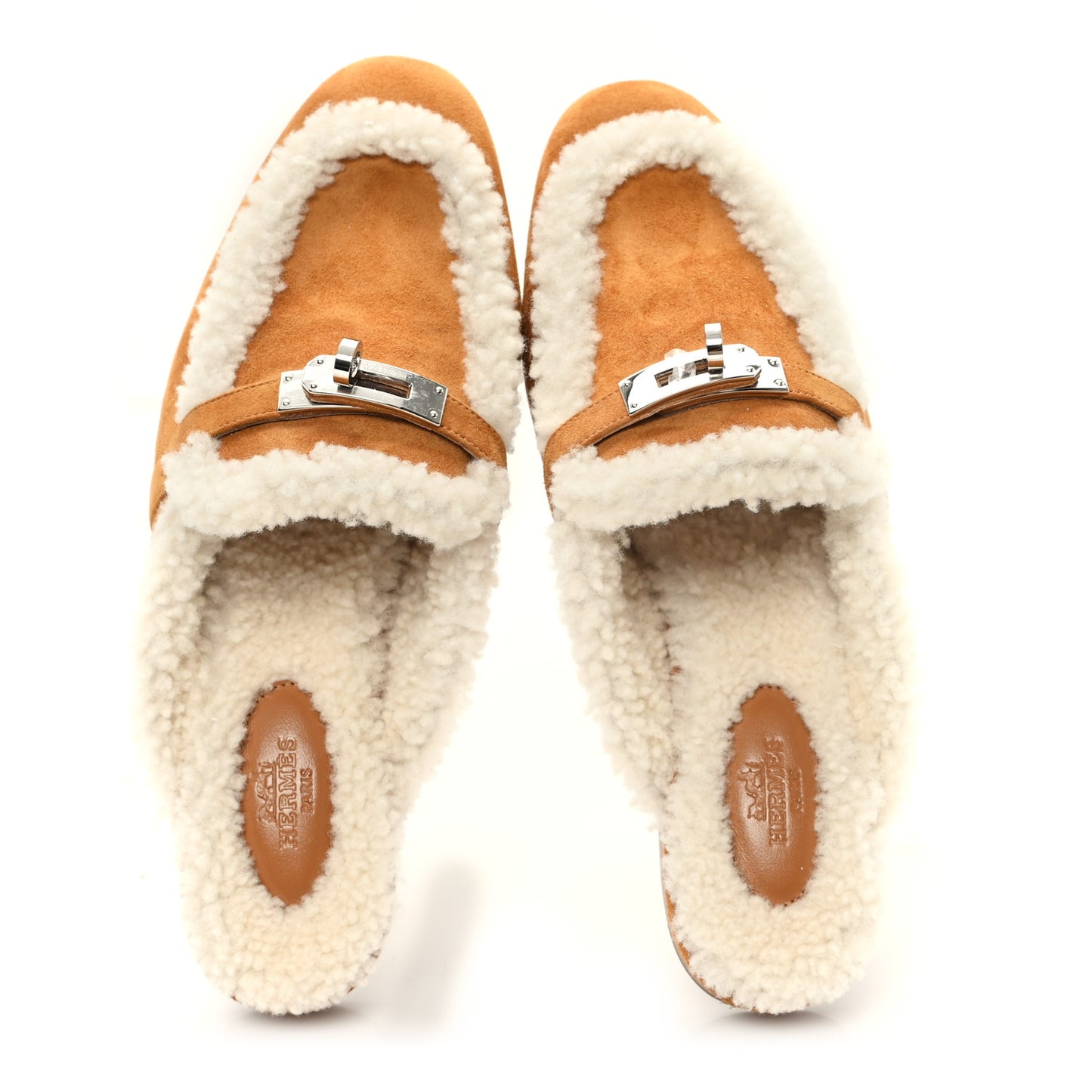 Suede Goatskin Shearling Womens Oz Mules 37.5 Natural Ecru