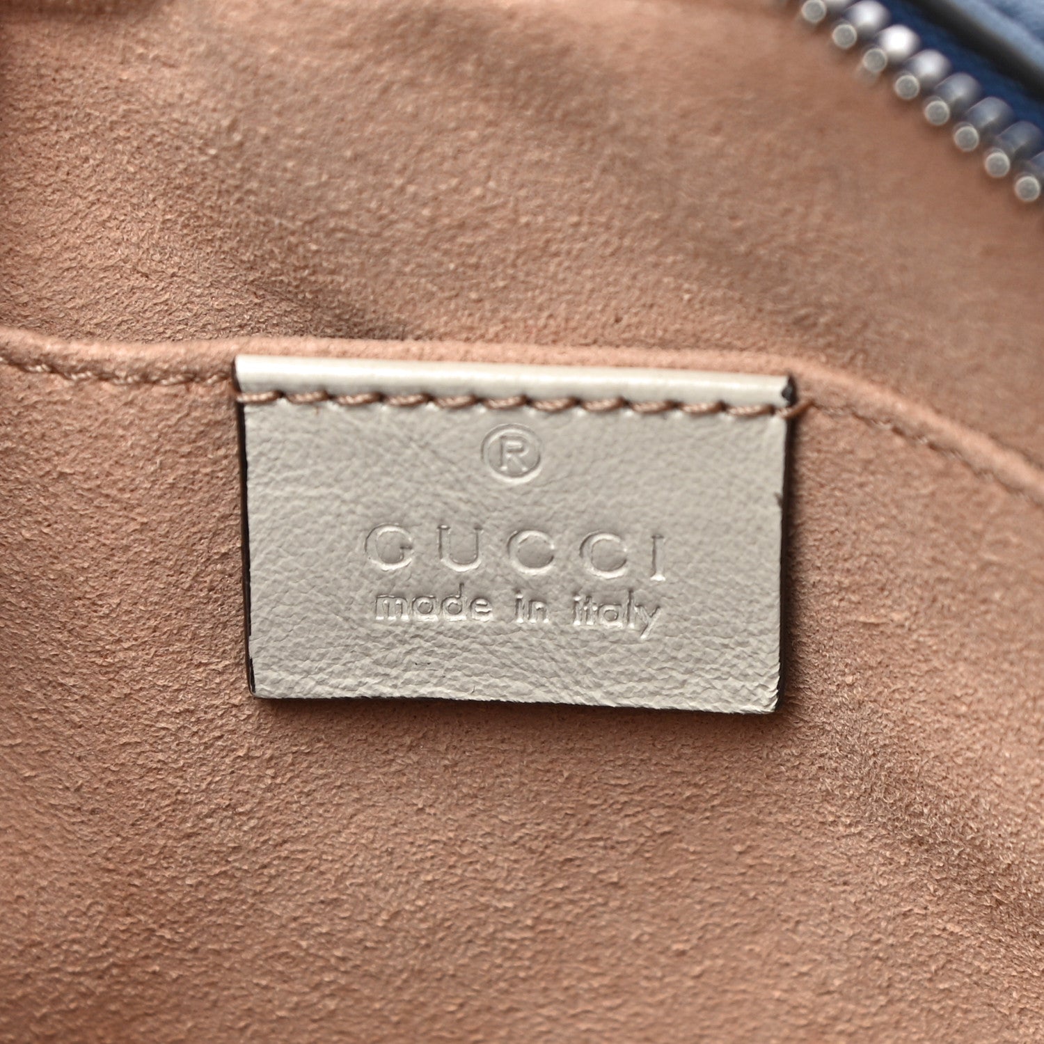 Gucci Vintage Effect Calfskin Matelasse Diagonal Small Torchon GG Marmont Chain Shoulder Bag Blue Agata Mystic White 6 of 11