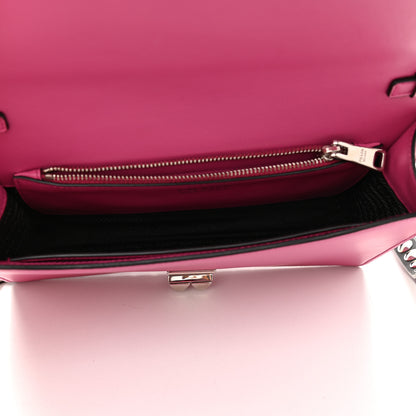 Prada Saffiano City Calfskin Studded Small Elektra Shoulder Bag Fuxia 5 of 8