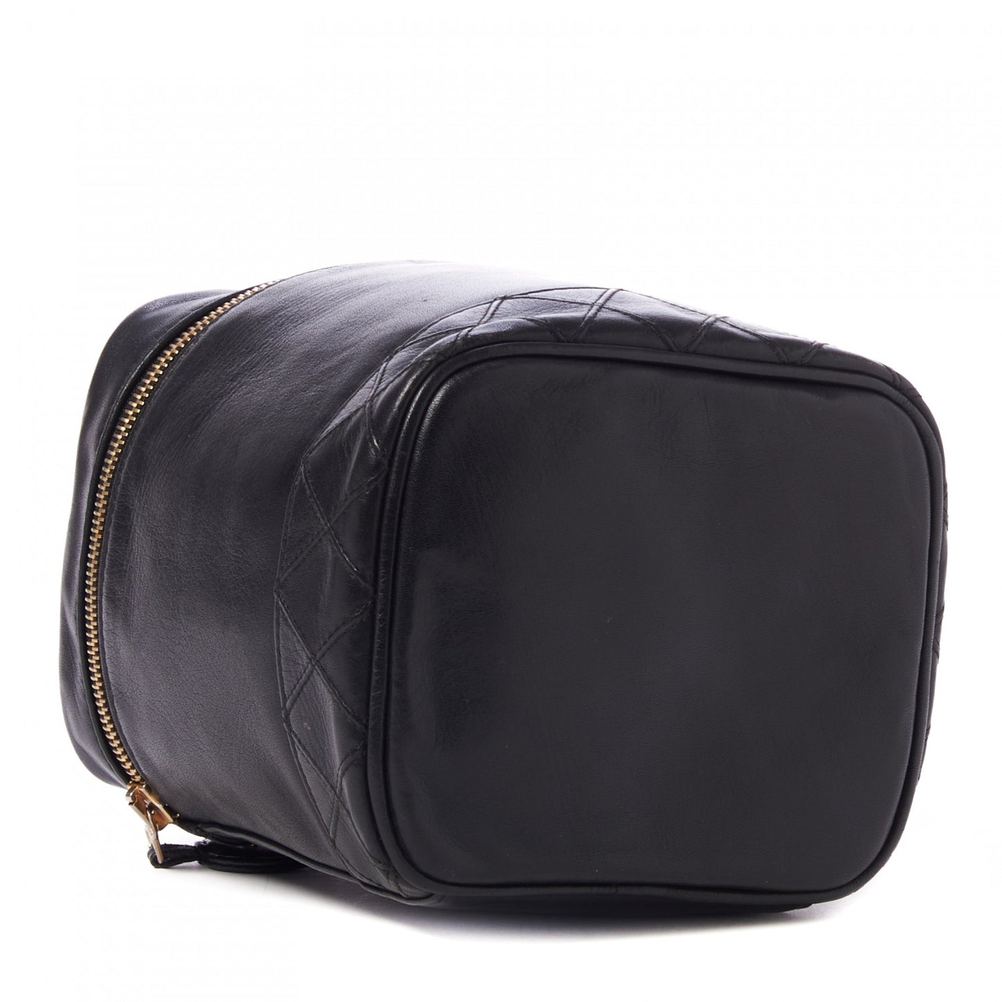 Lambskin Vanity Cosmetic Case Black