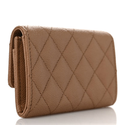 Chanel Caviar Quilted Multi Chain CC Flap Card Holder Beige 3 of 8