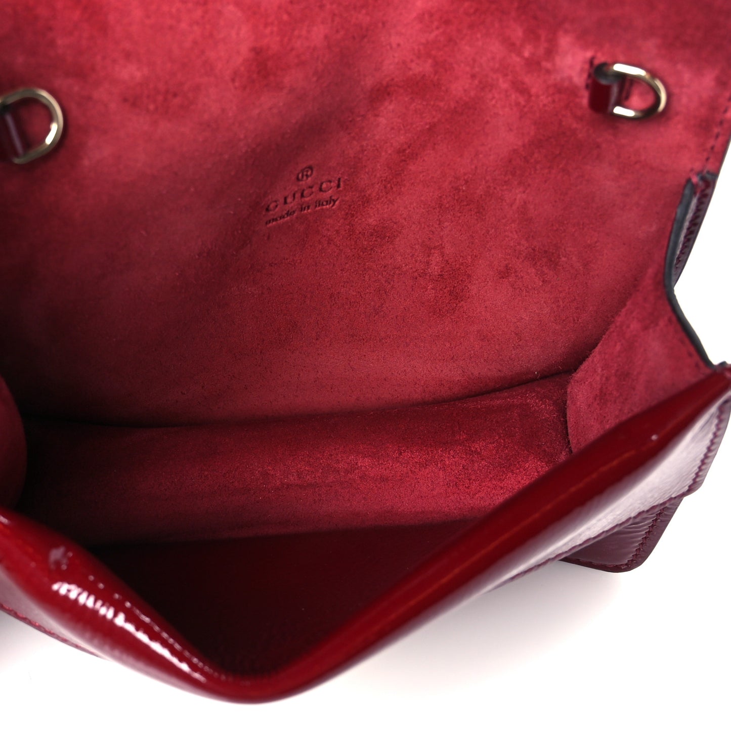 Crinkled Patent Mini Dionysus Shoulder Bag Rosso Ancora Red