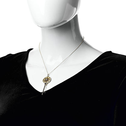 Tiffany 18K Yellow Gold Diamond Large Daisy Key Pendant Necklace 2 of 6