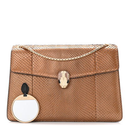 Bulgari Metallic Snakeskin Serpenti Forever Medium Shoulder Bag Gold 5 of 19