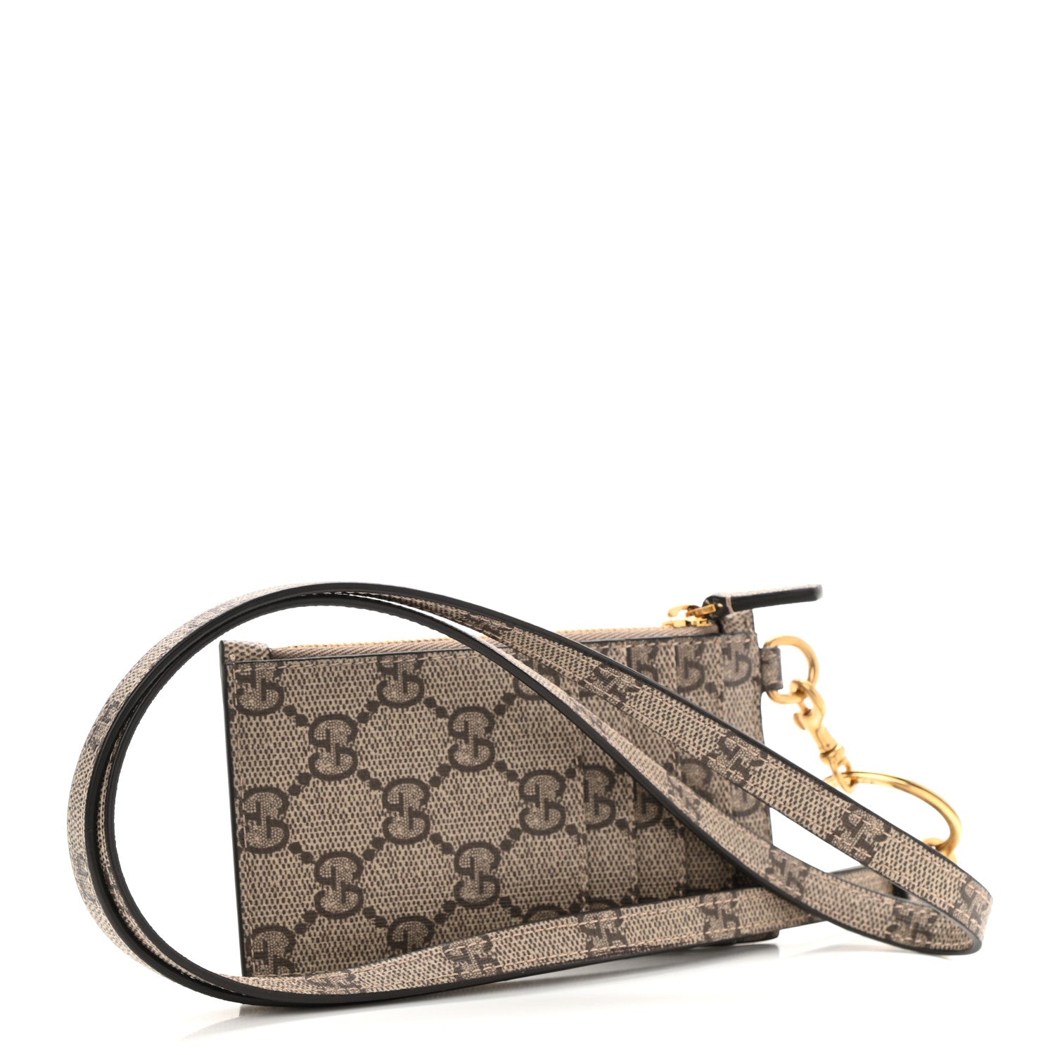 Gucci X BALENCIAGA GG Supreme Monogram Logo Card Case With Strap Beige Ebony 4 of 8