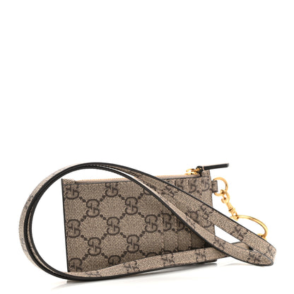 Gucci X BALENCIAGA GG Supreme Monogram Logo Card Case With Strap Beige Ebony 4 of 8