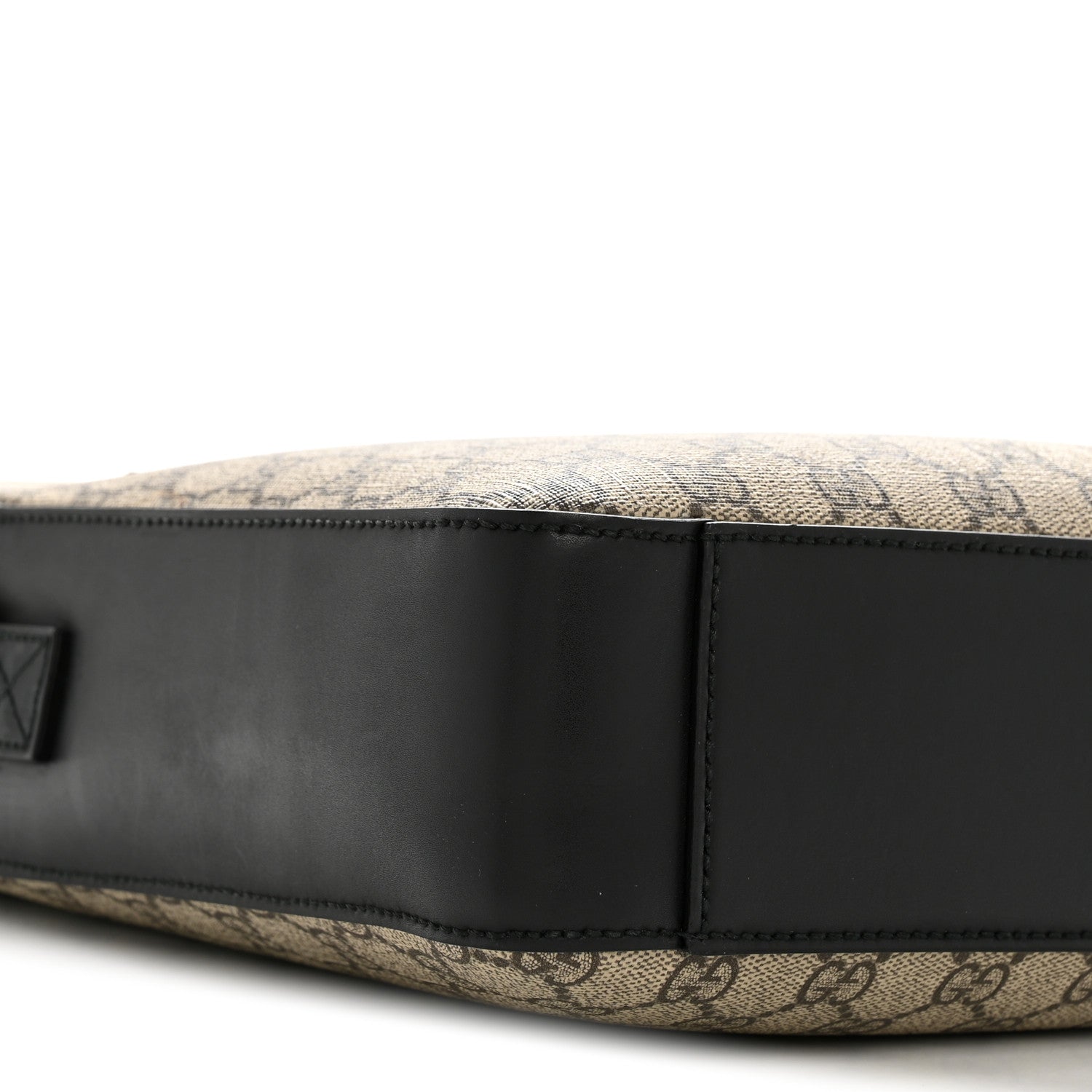 Gucci GG Supreme Monogram Flat Messenger Bag Beige Black New Acero 9 of 13