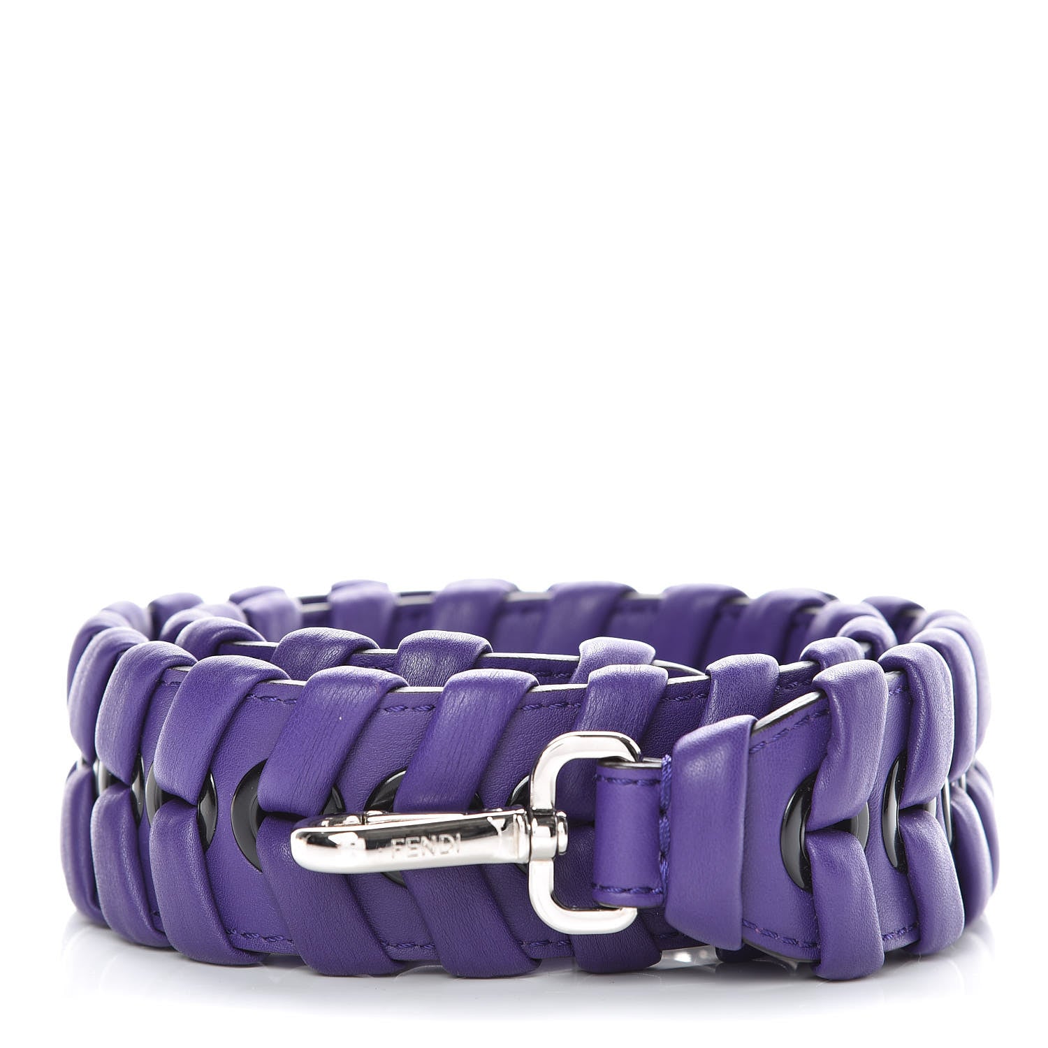 Fendi Vitello Baltico Shiny Nappa Lace Up Strap You Purple Rain 1 of 4