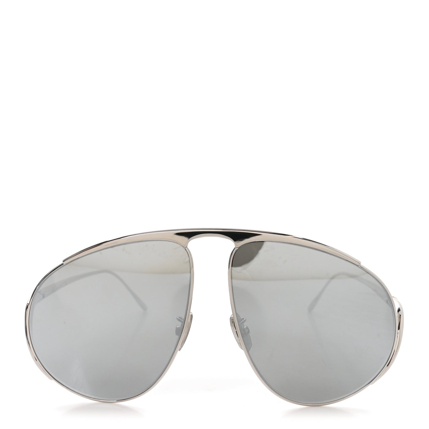 Metal Hillock Aviator Oversized Sunglasses LW40180U Silver