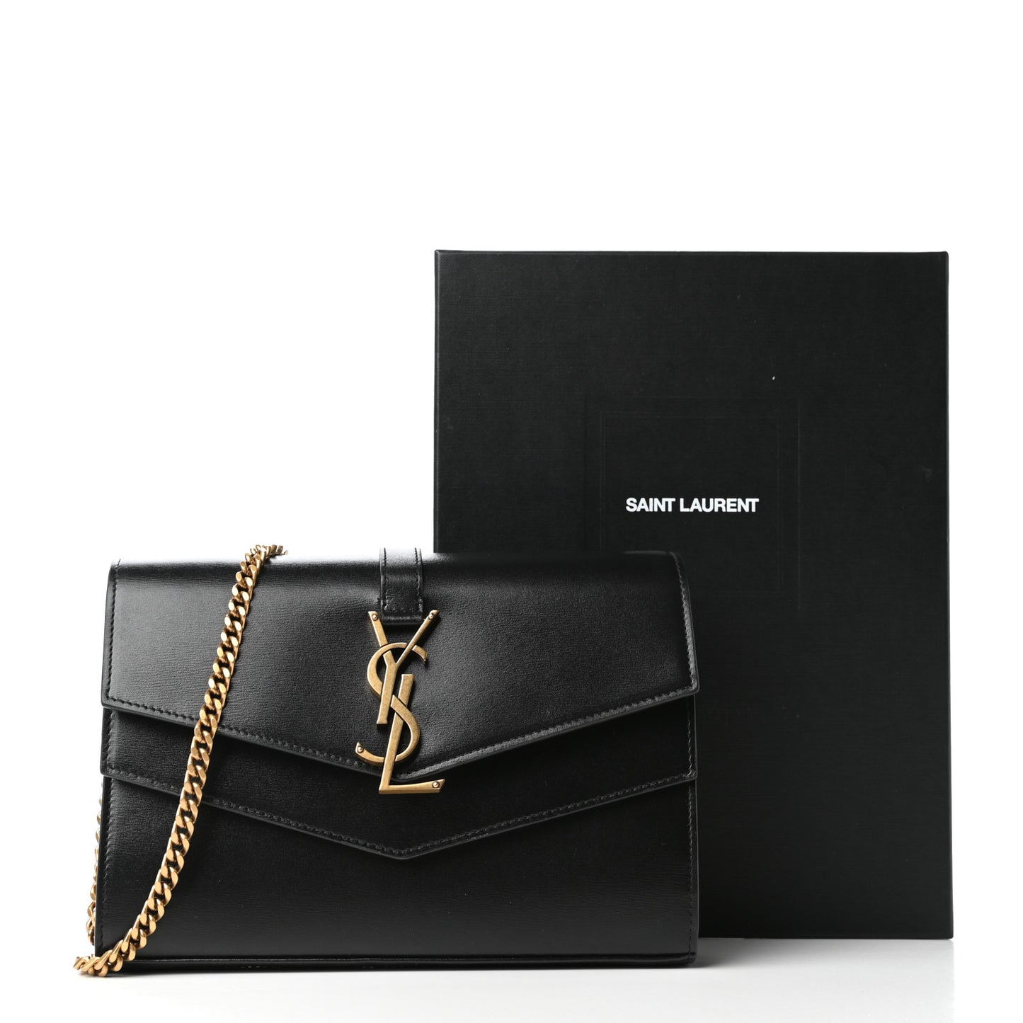 Smooth Calfskin Monogram Sulpice Chain Wallet Black