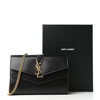 Saint Laurent Smooth Calfskin Monogram Sulpice Chain Wallet Black 9 of 9