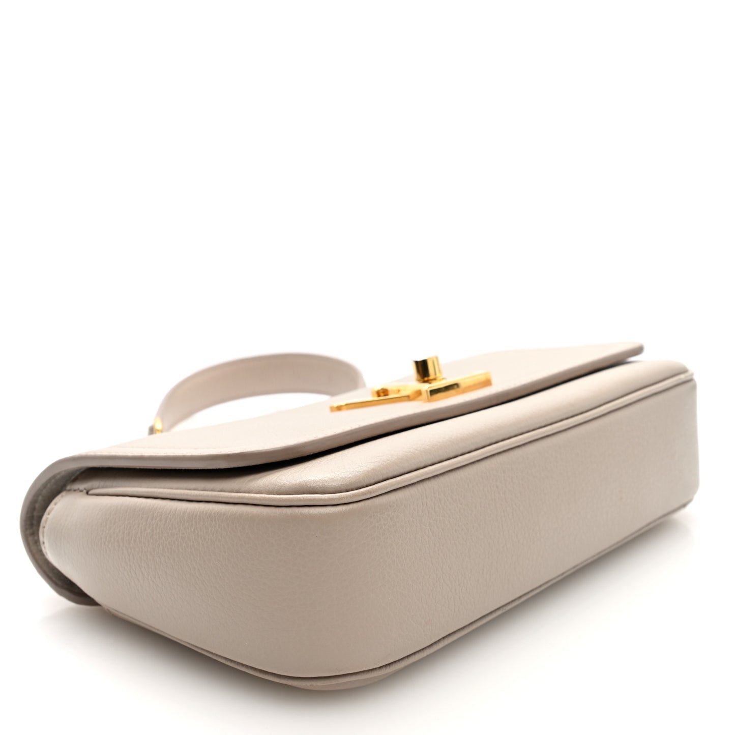 Grained Calfskin Lockme Chain East West Greige