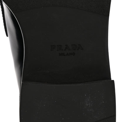 Prada Spazzolato Metal Triangle Logo 50mm Loafers 36.5 Black 7 of 11
