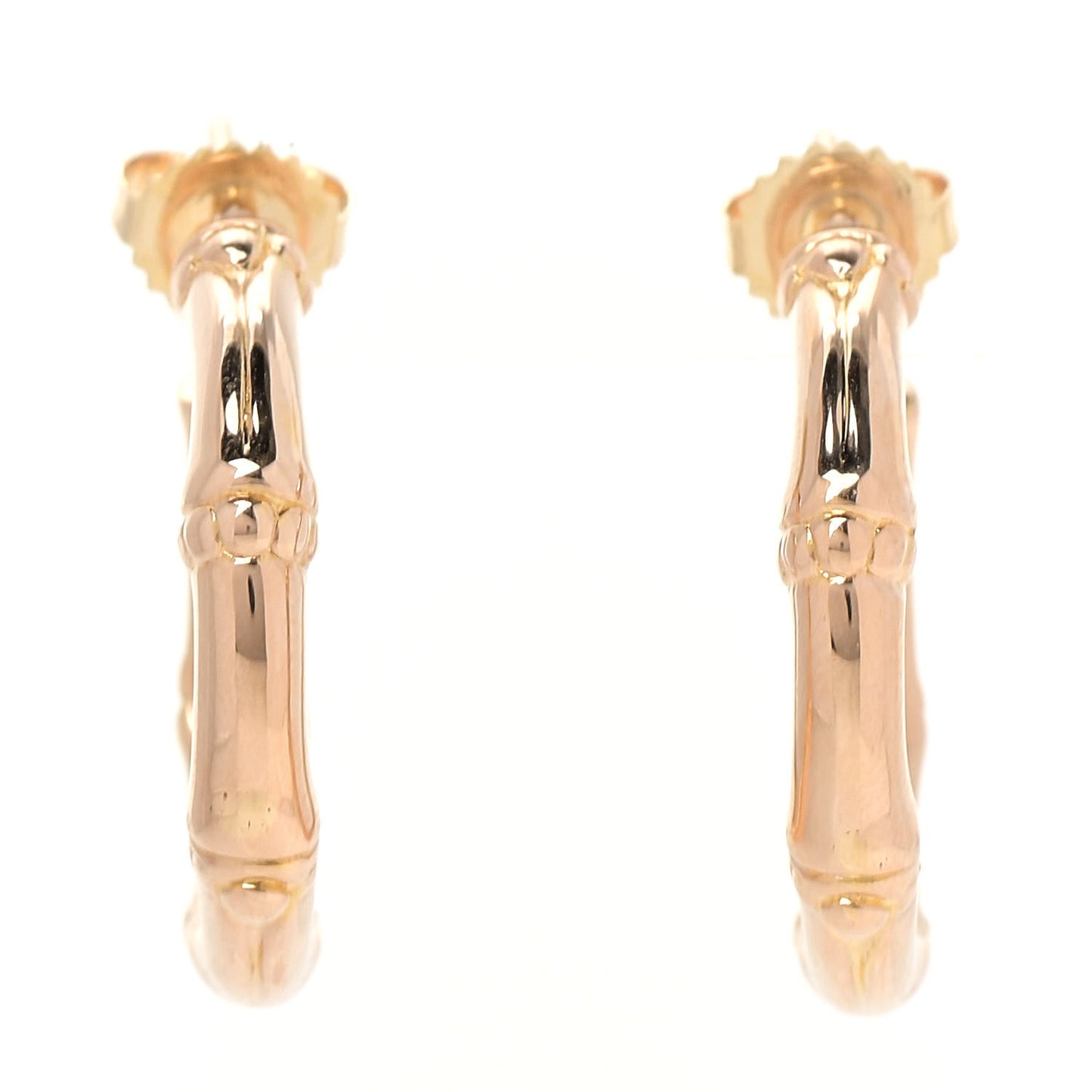 18K Yellow Gold Small Bamboo Hoop Earrings