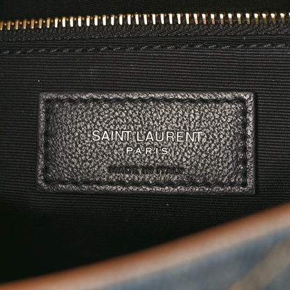 Saint Laurent Denim Suede Monogram Medium Niki Chain Satchel Blue Cinnamon 6 of 9