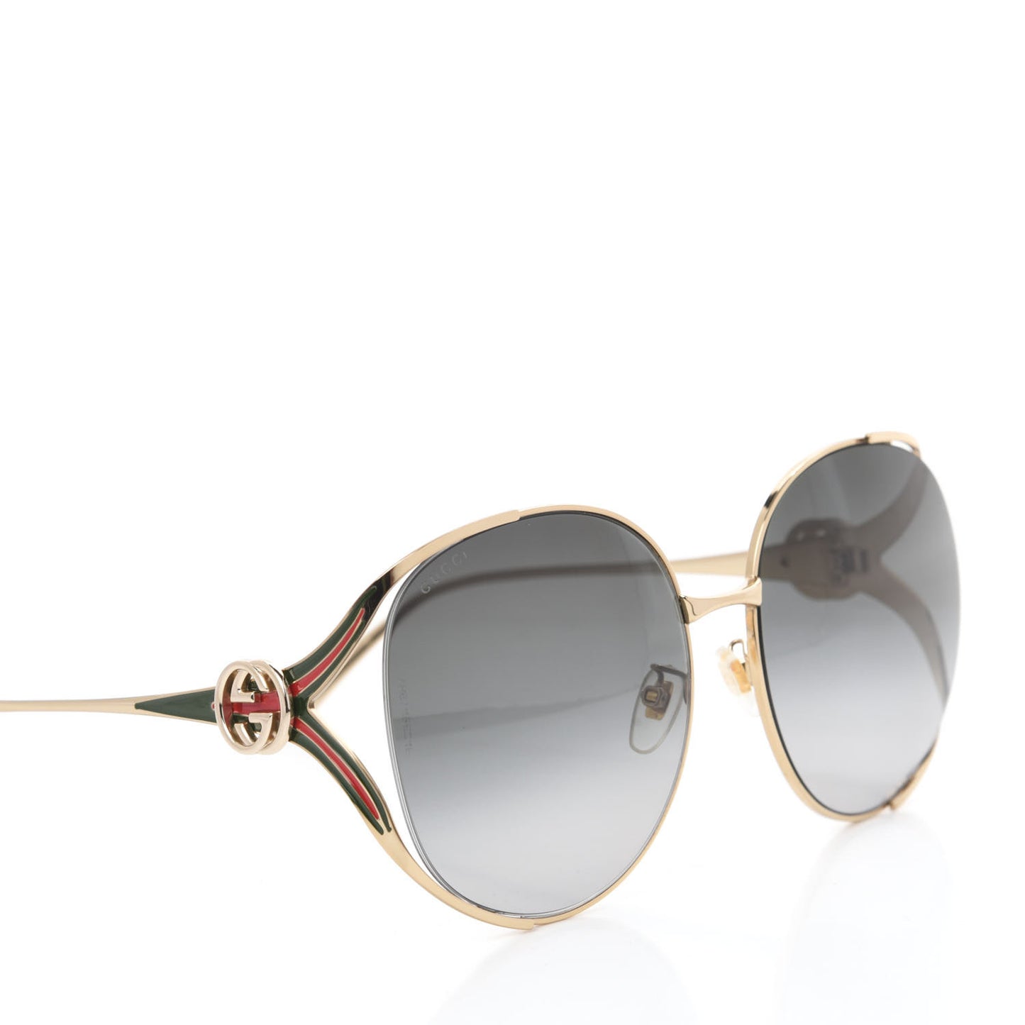 Metal Oversized Round Frame GG0225S Sunglasses Gold