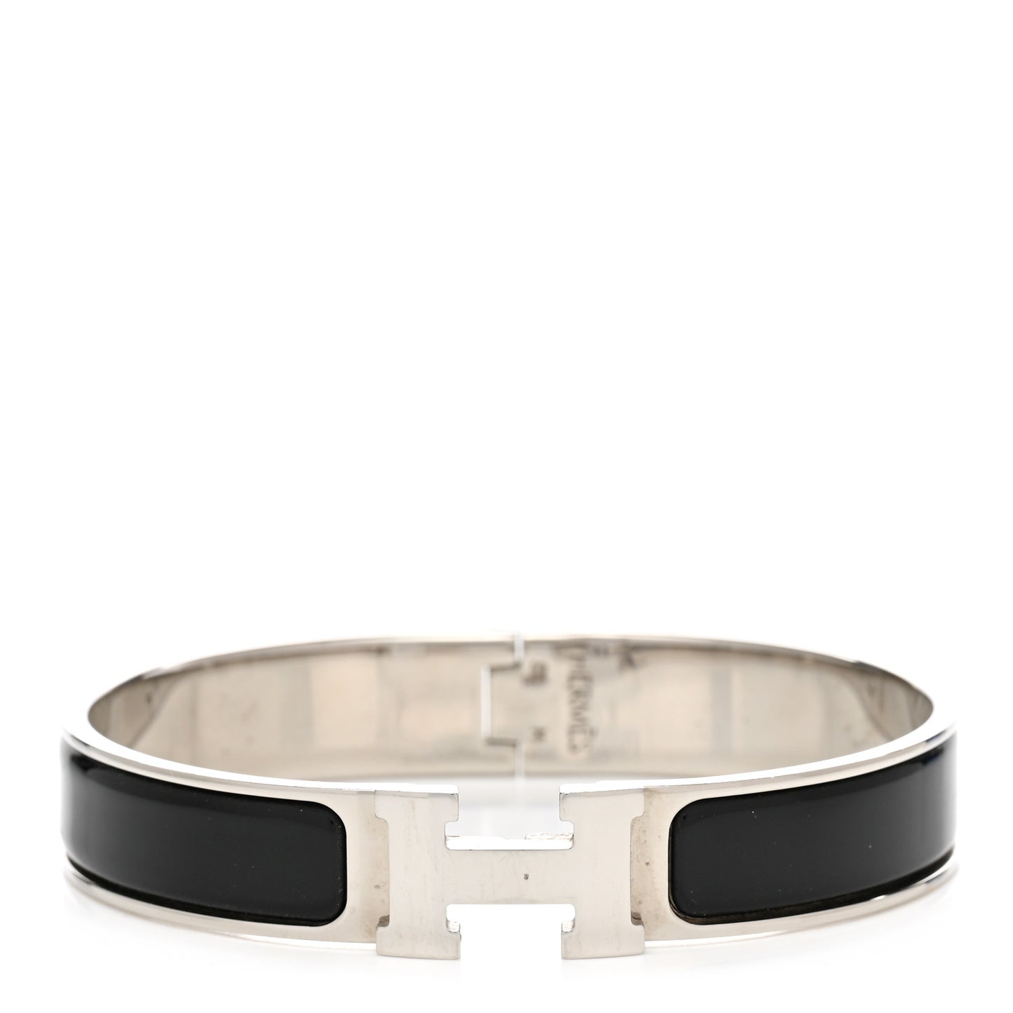 Enamel Narrow Clic Clac H Bracelet GM Black