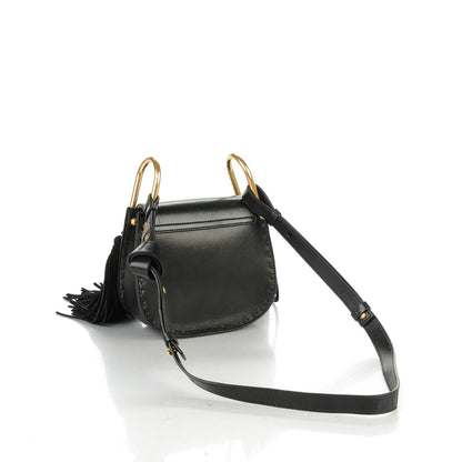 Chloe Calfskin Mini Hudson Fringe Shoulder Bag Black 3 of 7