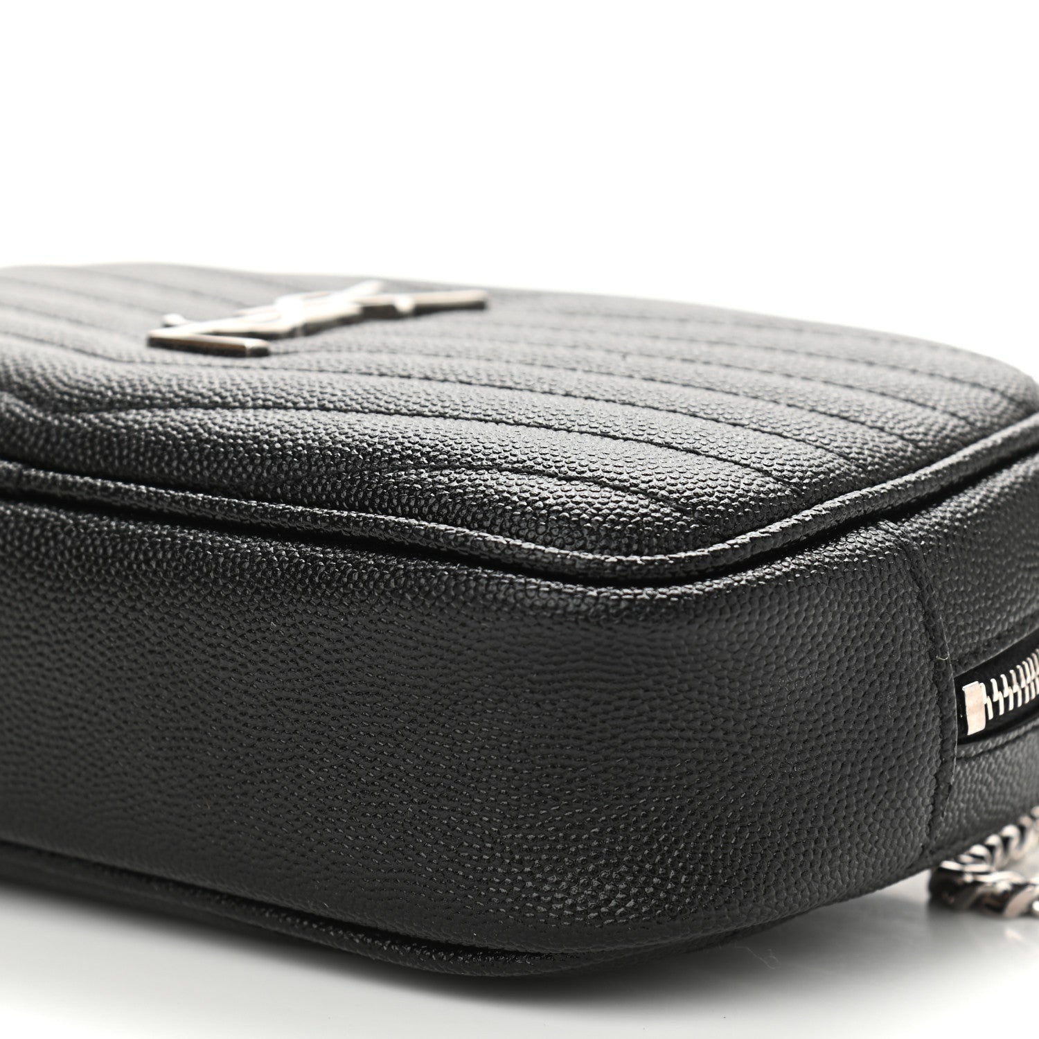 Saint Laurent Grain De Poudre Matelasse Monogram Mini Lou Camera Bag Black 5 of 10
