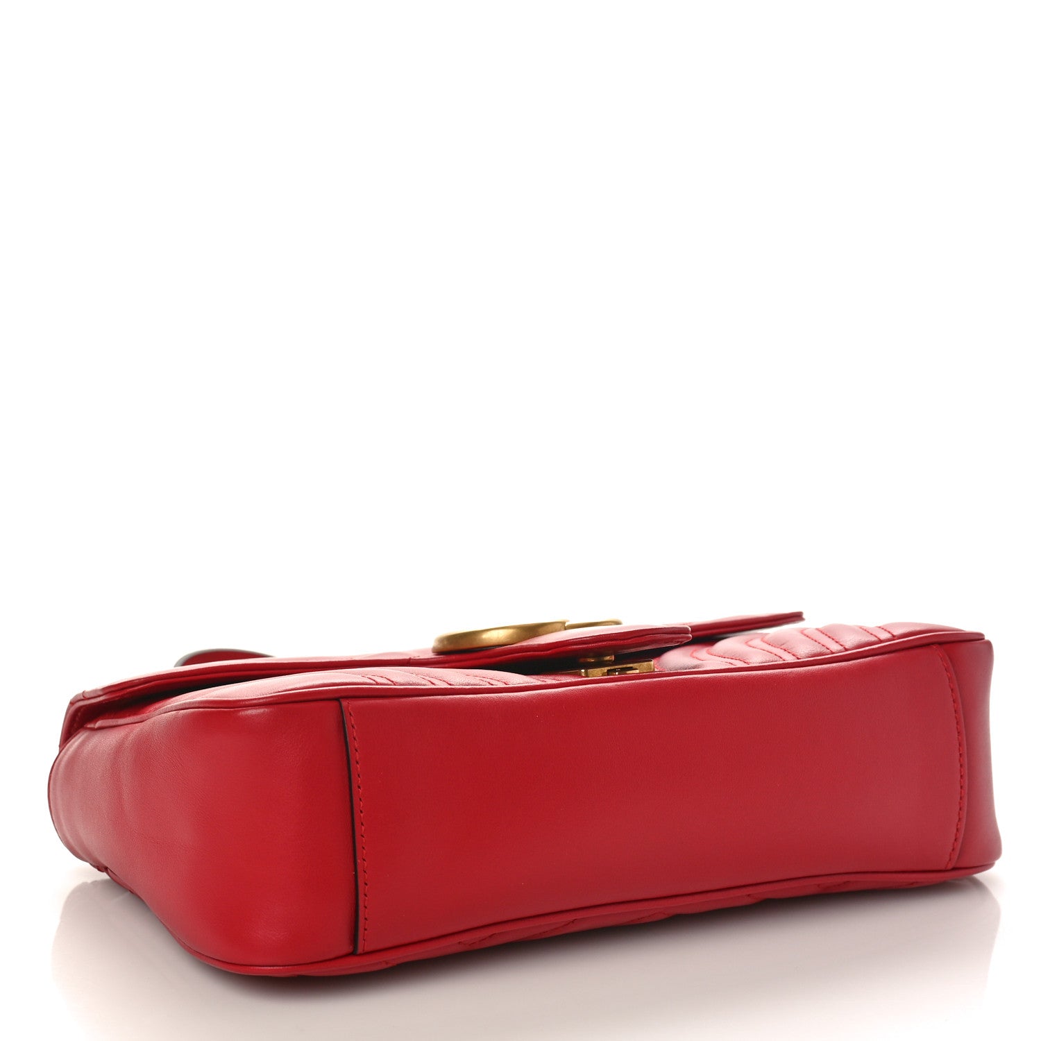 Gucci Calfskin Matelasse Small GG Marmont Shoulder Bag Hibiscus Red 4 of 9