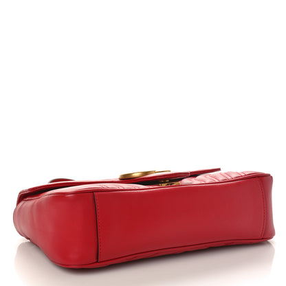 Gucci Calfskin Matelasse Small GG Marmont Shoulder Bag Hibiscus Red 4 of 9