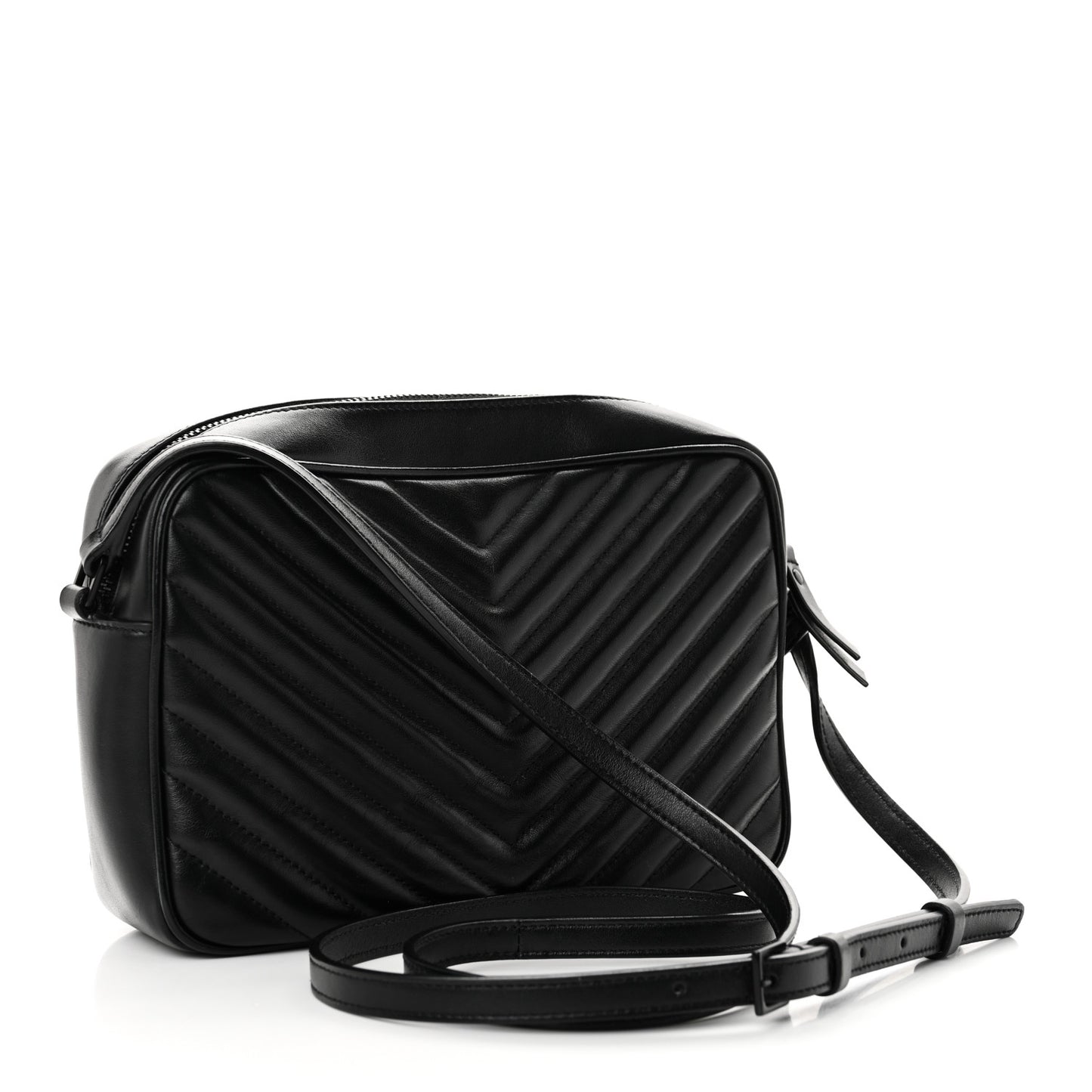 Calfskin Matelasse Monogram Monochrome Lou Camera Bag Black