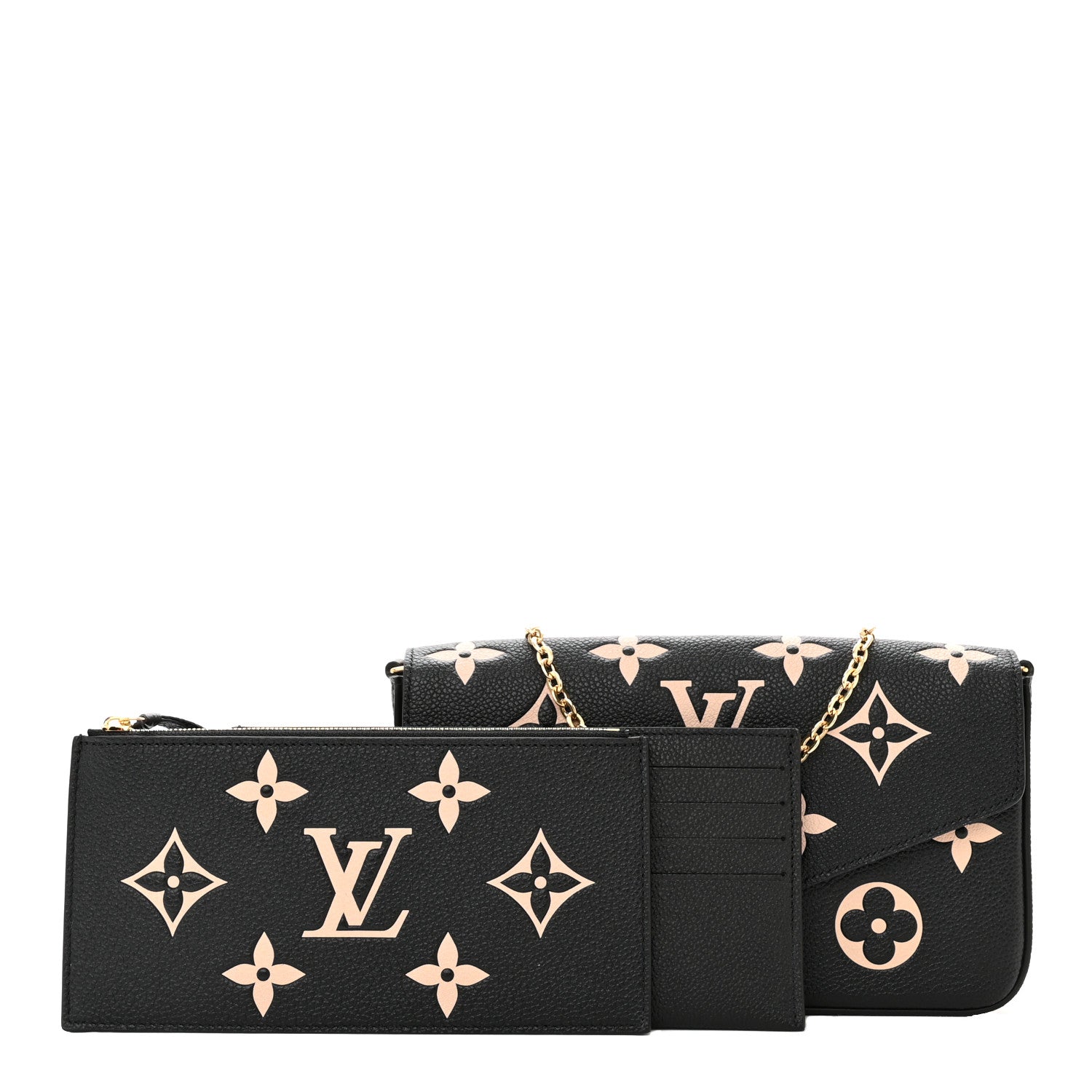 Louis Vuitton Empreinte Monogram Giant Felicie Pochette Black Beige 1 of 11