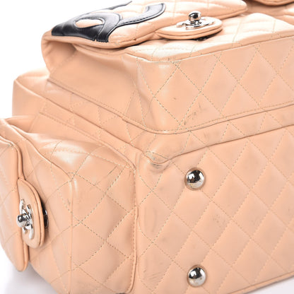 Chanel Calfskin Quilted Large Cambon Multipocket Reporter Beige Black 10 of 15