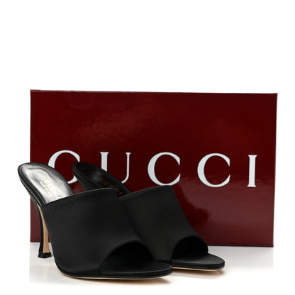 Gucci Raso Seta Logo Sandal Pumps 38 Black 10 of 10